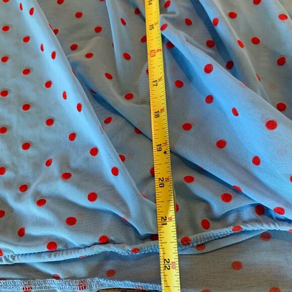 Zara Baby Blue Polka Dot Top Size Small - Picture 6 of 7